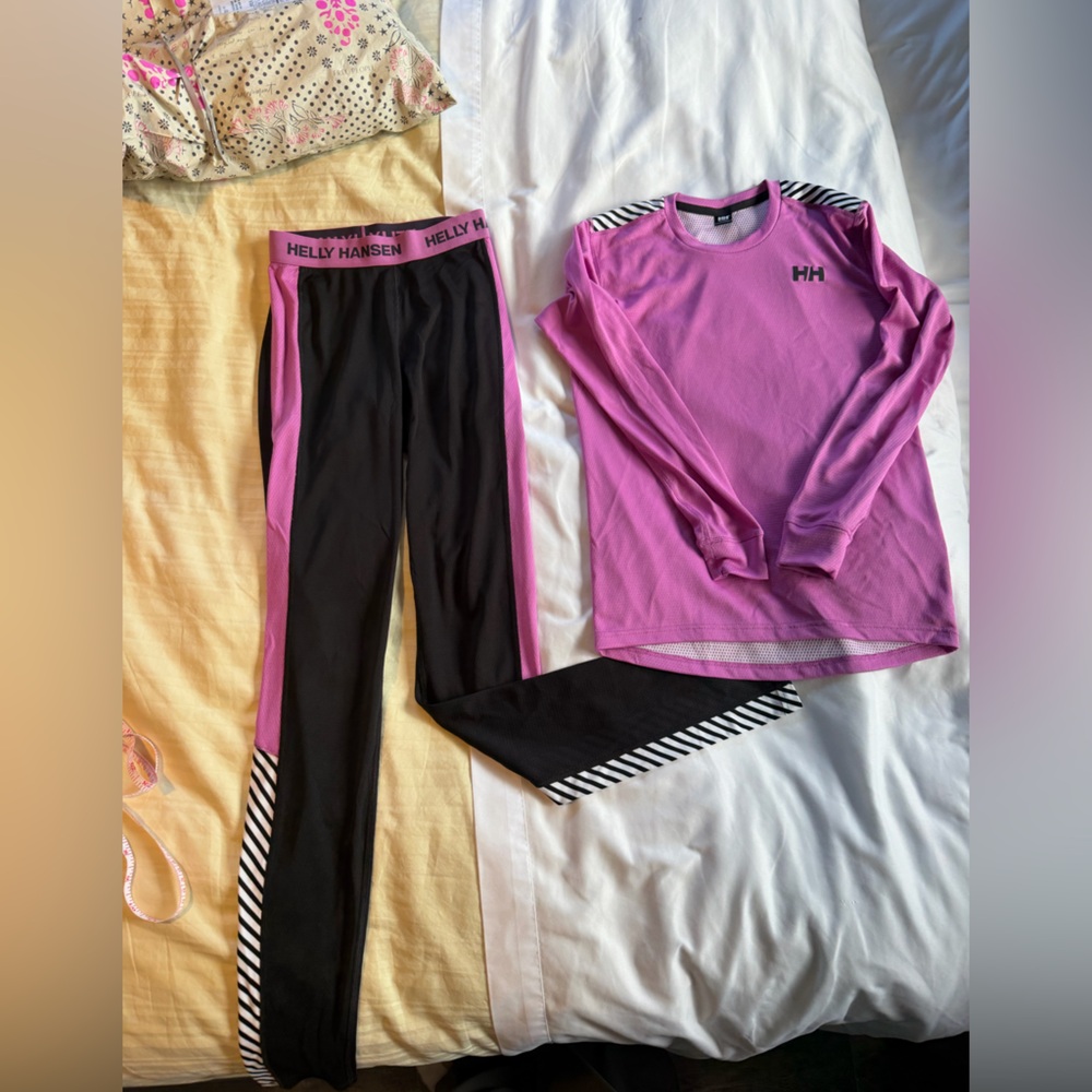 Helly Hansen HH LIFA Active Base Layer Set Girls 12 Pink Black